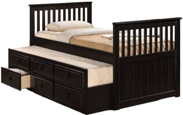 Milton Greens Stars Cappuccino Twin Wooden Platform Bed with Trundle-0