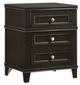 Bernards Nova II Cherry 3-Drawer Nightstand with USB-0