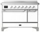 Ilve® Majestic III 48" White Pro Style Induction Range with Solid Door and Chrome Trim-0
