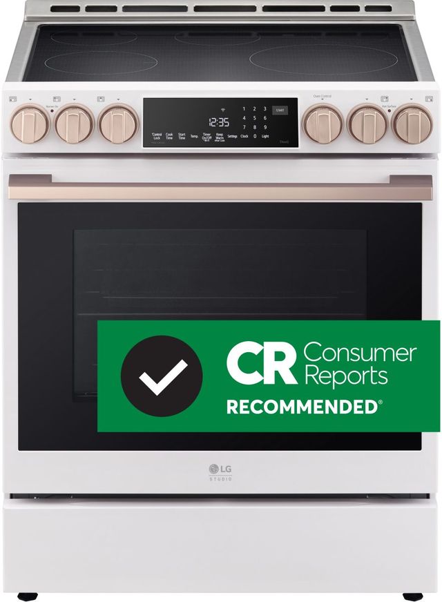 LG Studio 30" Essence White Slide In Induction Range-2