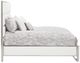 Michael Amini® State St. Glossy White/Stainless Steel Eastern King Upholstered Panel Bed-4