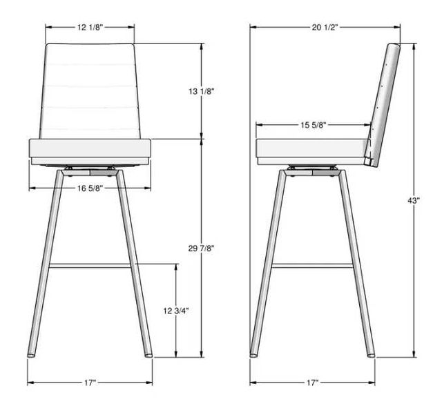Amisco Customizable Luna Swivel Bar Stool-1