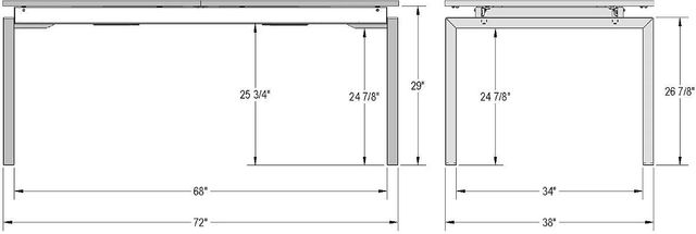 Amisco Customizable Zoom Extendable Table with 1.5" Solid Birch Top, Decorative Bolts and 1 Leaf-3