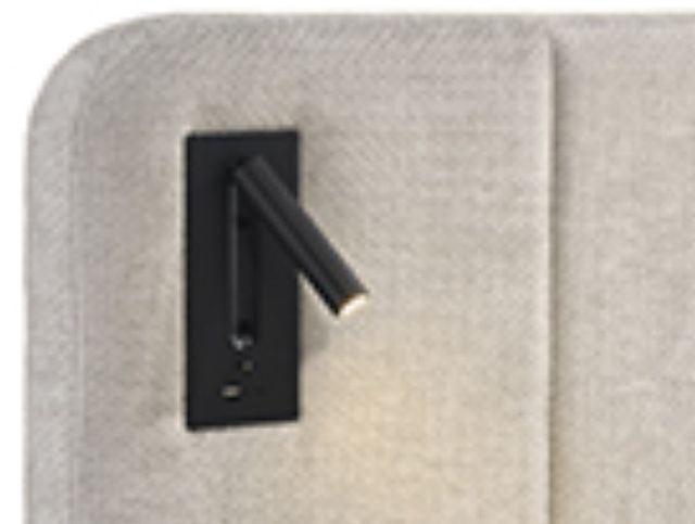 Crown Mark Freya Light Gray Queen Upholstered Panel Bed-2
