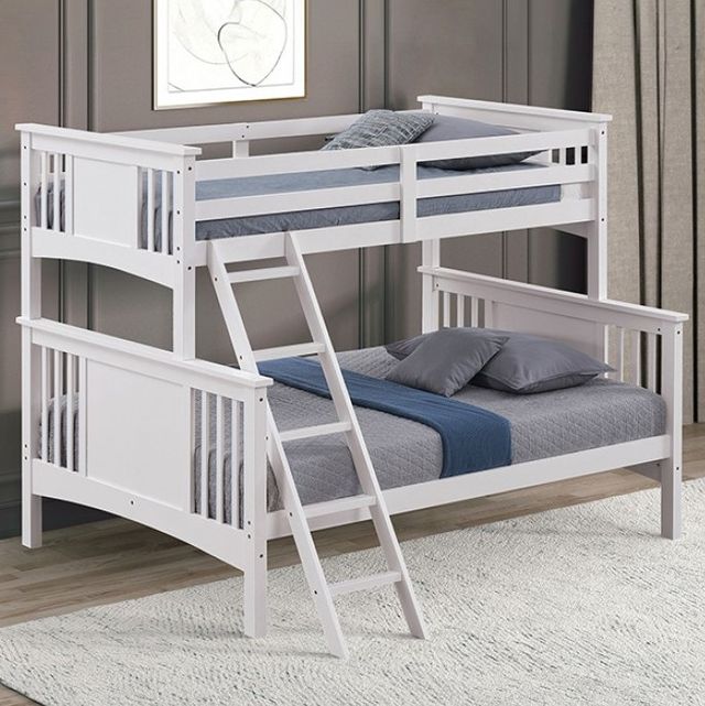 Furniture of America® Spring Creek White Twin/Full Bunk Bed-1