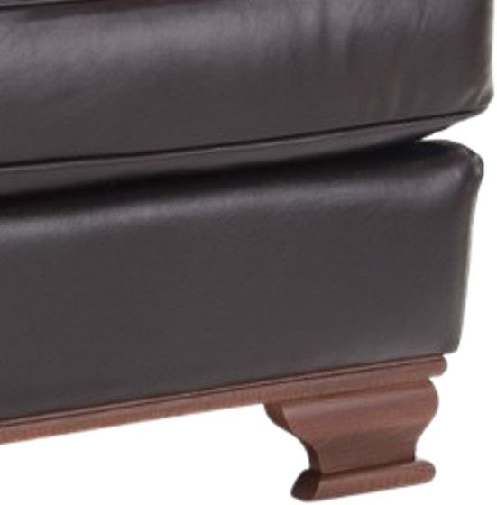 Decor-Rest® Furniture LTD Customizable 3933 Leather Ottoman with Wood Base-2