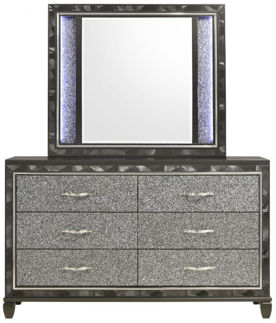 New Classic® Home Furnishings Radiance 4-Piece Black Pearl King Panel Storage Bedroom Set-3