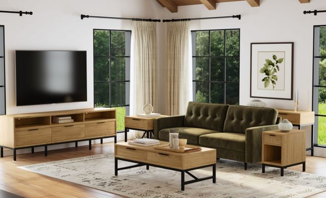 Intercon Newport Natural Oak 85'' TV Console-1