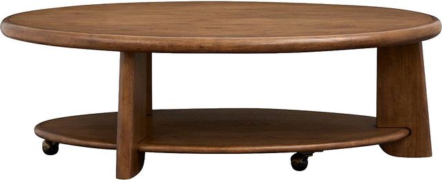 Magnussen Home® Tanner Tawny Brown Oval Cocktail Table with Casters-3
