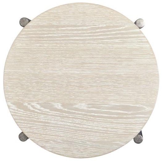 Magnussen Home® Jennings Edgecomb Gray Accent Table with Weathered Antique Nickel Base-2
