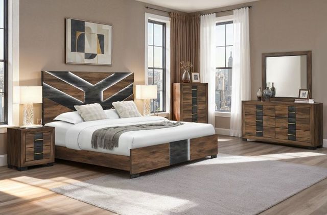 Global Furniture USA Optimus Black/Brown Youth Full Panel Bed-1