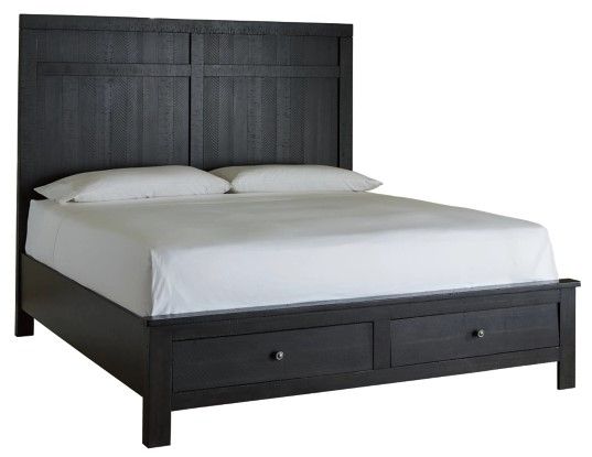 Benchcraft® Noorbrook 3-Piece Black King Storage Panel Bed Set-1