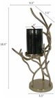 A & B Home Gerald Blue/Gold Candle Holder-3