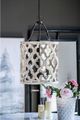 A & B Home White Wood Jolette 4-Light Chandelier-1