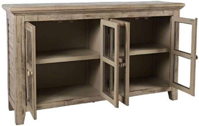 Jofran Inc. Rustic Shores Watch Hill Weathered Gray 4-Door Low Accent Cabinet-1