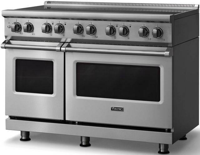 Viking® 5 Series 48" Stainless Steel Pro Style Induction Range with Polished Chrome Trim-2