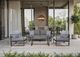 Plank and Hide Holt 4-Piece Duckcloth Oyster/Graphite Aluminum/Fabric Outdoor Chat Set-0