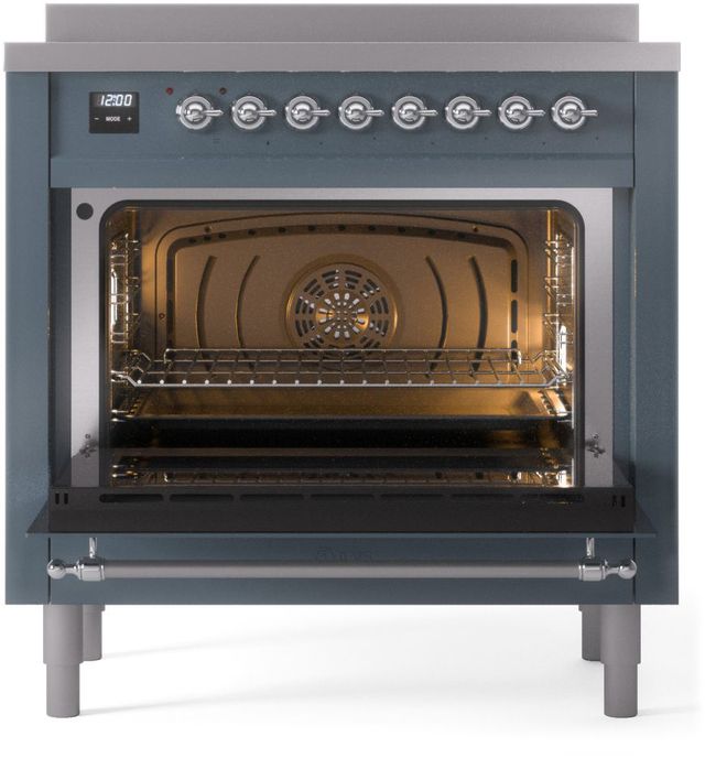 Ilve® Nostalgie II Series 36" Blue Grey Pro Style Induction Range-3
