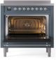 Ilve® Nostalgie II Series 36" Blue Grey Pro Style Induction Range-3