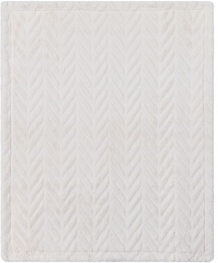 Surya Lapin Cream 50"x60" Throw Blanket-1