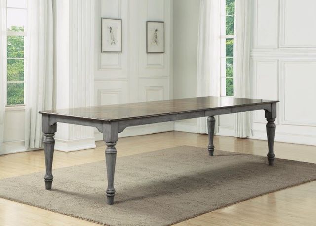 Flexsteel® Plymouth Brown Dining Table with Distressed Graywash Base-2