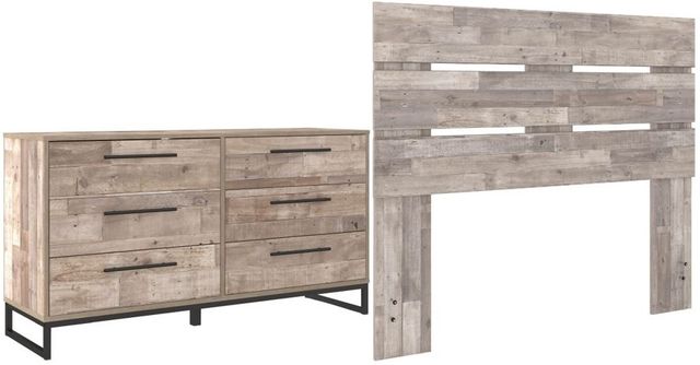 Signature Design by Ashley® Neilsville 2-Piece Whitewash Queen Panel Headboard Bed Set-0