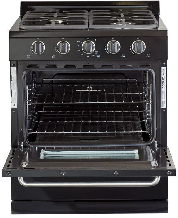 Unique® Appliances Classic 30" Black Freestanding Liquid Propane Gas Range-1