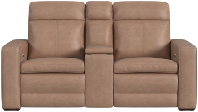 Flexsteel® Dutch Desert Tan Leather Power Reclining Loveseat with Console-3