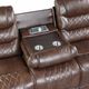 Homelegance® Putnam Brown Manual Double Reclining Sofa with Center Drop-Down Cup Holders-4