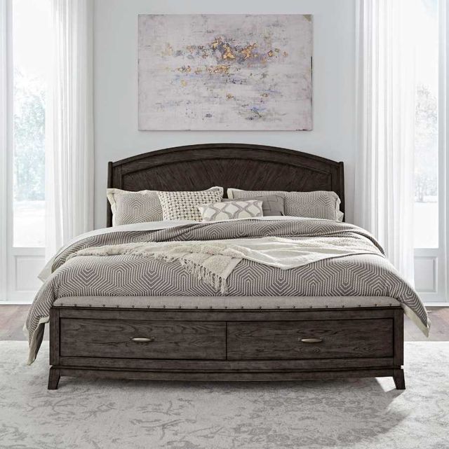 Liberty Furniture Avalon Coffee Bean King Panel Storage Bed-1
