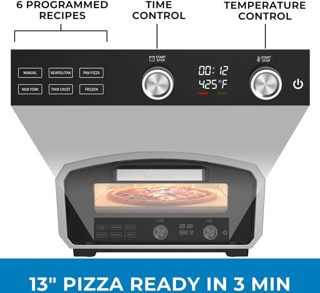 Kenmore® 20" Stainless Steel Outdoor/Indoor Countertop Electric Pizza Oven-3