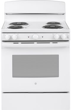 GE® 30" White Freestanding Electric Range