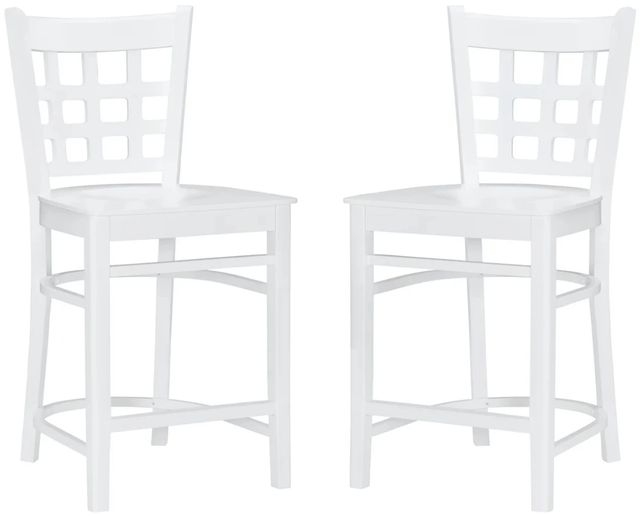 Linon Luna 2-Piece White Counter Stool-0