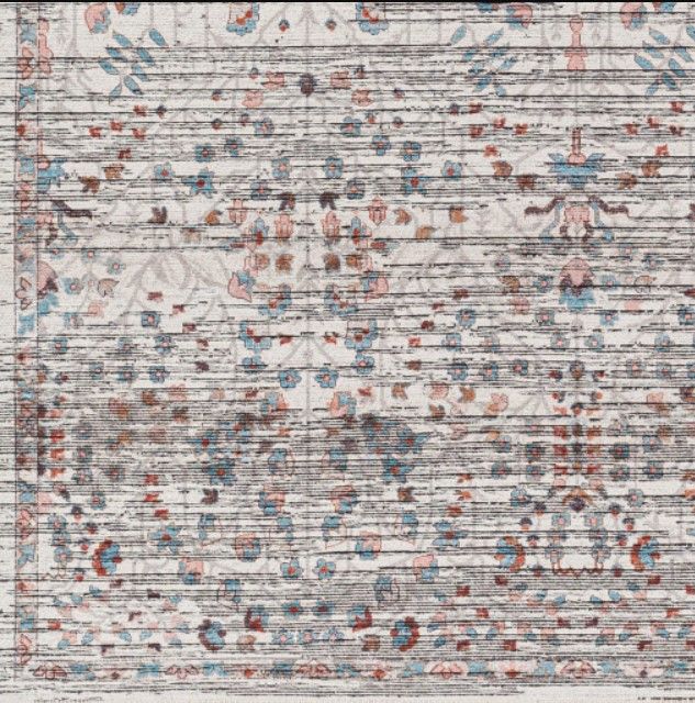 Surya Nolita Aqua/Burgundy/Taupe 4'x6' Area Rug-1