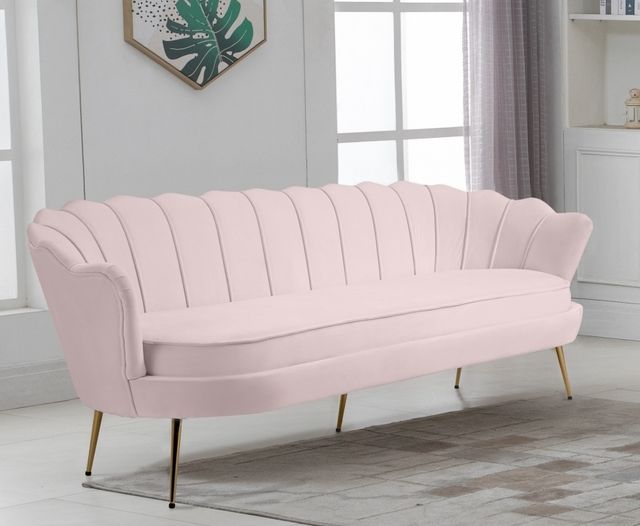 Meridian Furniture Gardenia Pink Velvet Sofa-1