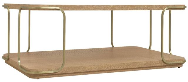 Hooker® Furniture Banyon Bay Desert Oak Cocktail Table with Brushed Brass Support-0