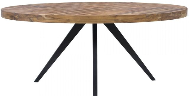 Moe's Home Collection Parq Cappuccino Oval Dining Table with Black Iron Base-0