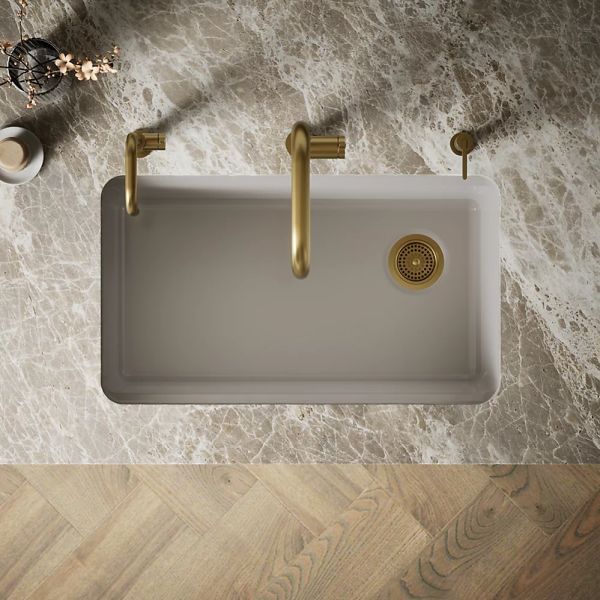 KOHLER® Riverby® Truffle 33" Undermount Single-Bowl Kitchen Sink-2
