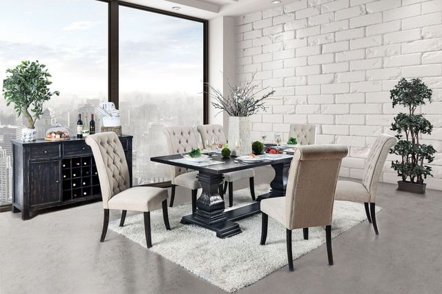 Furniture of America® Nerissa Antique Black Dining Table-2