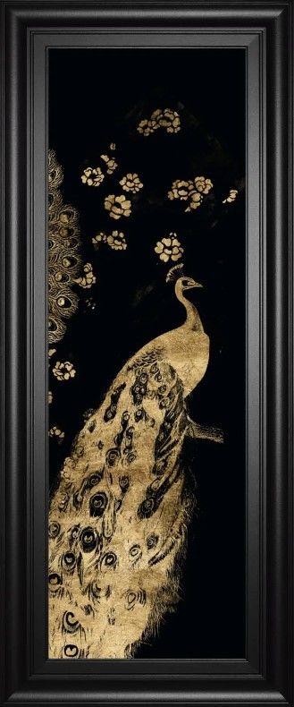 Classy Art Gilded Peacock Triptych III by Jennifer Goldberger Wall Art-0