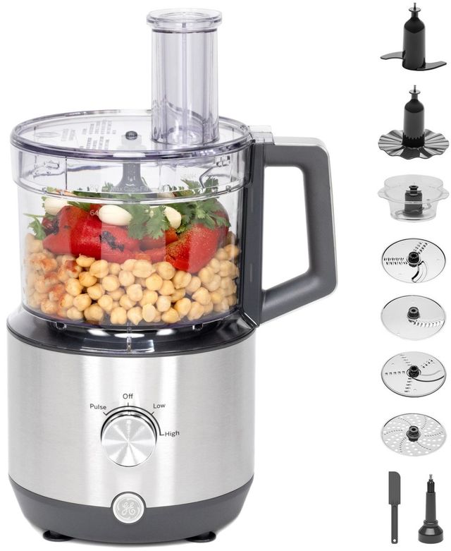 GE® 12 Cup Stainless Steel Food Processor-4