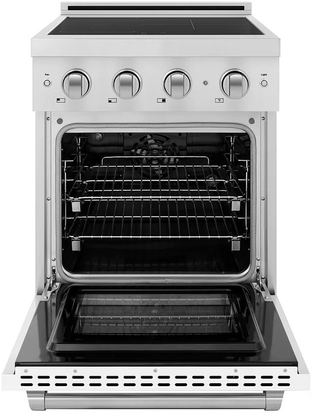 ZLINE Autograph Edition Paramount 24" Stainless Steel Pro Style Induction Range with White Matte Door and Champagne Bronze Accents-1