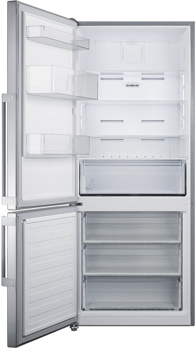 Summit® 28 in. 14.0 Cu. Ft. Stainless Steel Counter Depth Bottom Freezer Refrigerator-1