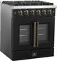 FORNO® Galiano Series Alta Qualita 30" Black Pro Style Gas Range -1