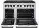 ZLINE Autograph Edition Paramount 48" Satin Stainless Steel Pro Style Dual Fuel Range with White Matte Door and Matte Black Accents-1