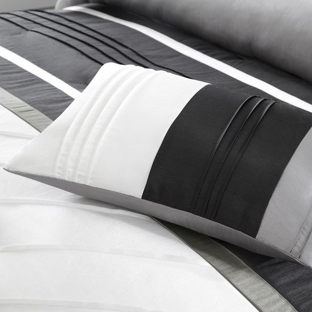 Olliix by Madison Park 7 Piece Grey Queen Blaire Comforter Set-3