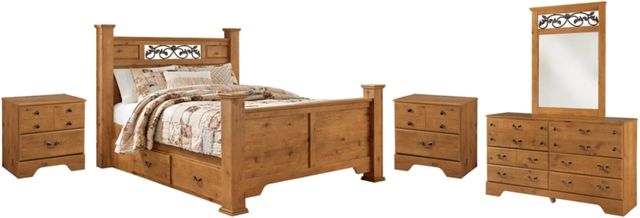 Signature Design by Ashley® Bittersweet 5-Piece Light Brown Queen Poster Bed Set-0