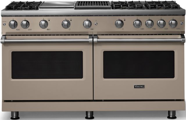 Viking® 5 Series 60" Nantucket Pro Style Gas (LP) Range with Polished Chrome Trim-0