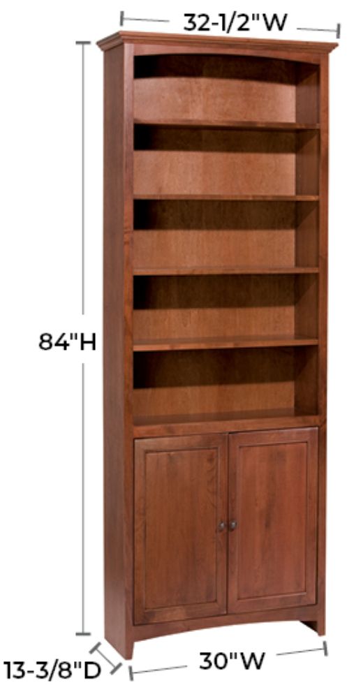Whittier Wood® Furniture Customizable McKenzie 30" x 84" Bookcase with Doors-1