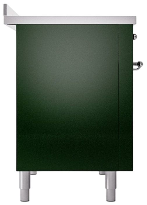 Ilve® Nostalgie II Noblesse 48'' Emerald Green Pro Style Induction Range with Chrome Trim-2